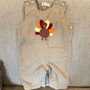 Adorable Tan Turkey Appliqué Romper